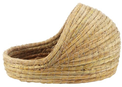 Abaodam Nido de Paja para Mascotas Pequeñas, Cama Verde de Césped para Conejos y Pequeños Animales, Protege y Entretiene Hábitat del Hámster