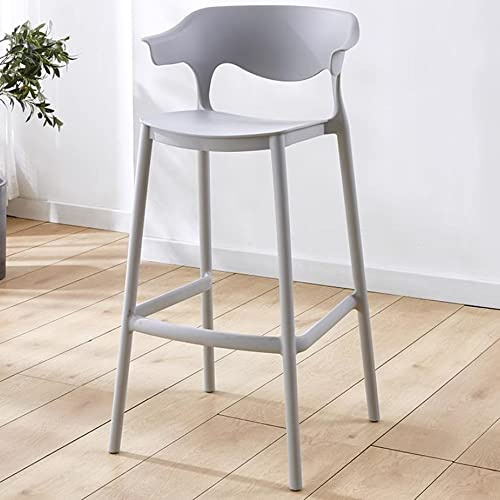 Stapelbarer Barhocker mit Rückenlehne, robuster Kunststoff, Bistrostuhl, Küchensitzgelegenheit für Café, Kneipe, Theke, modernes Design, leicht zu reinigen, 75 cm