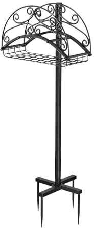 SUIOPPYUW Detachable H Reel Holder Garden Tools And Sprayer Organized And Tidy Metal Water Pipe Storage Stand Rack For Yard For Yard Garden H Reel Holder Freestanding Storage , Black , 107.5x10cm