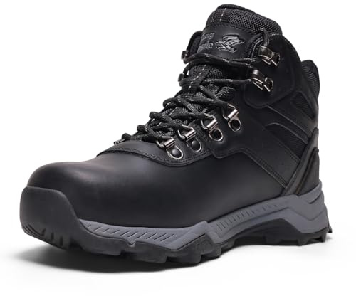 CragEagle Men's Hiking Boots Waterproof Ankle High Lightweight Outdoor Trails Trekking Mountaineering Camping Shoes (0, Black, /, Adult, Men, 10.5, Numeric, US Footwear Size System, Medium)