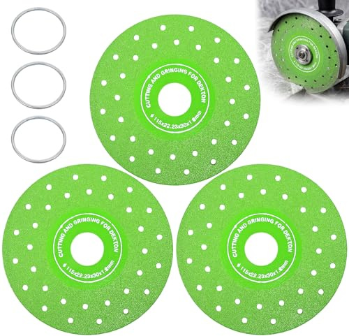 115mm Glass Cutting Disc 3Pcs,Rock Slab Grinding Disc For Angle Grinder, Ultra-Thin Brazed Grinding Bladewheel Cut Wheel,Grinder Blades for Porcelain Tile Ceramic Marble
