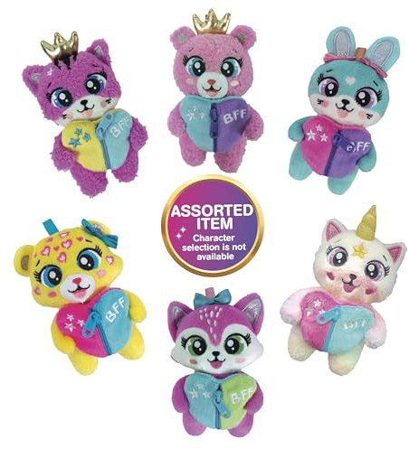 Clementoni BFF - Le Sweeties - Amiche Sempre Insieme Peluche Portachiavi, Gioco Collezionabile Bambini 5+ Anni, Zip con Ciondolo Sorpresa 1 personaggio casuale, 16890