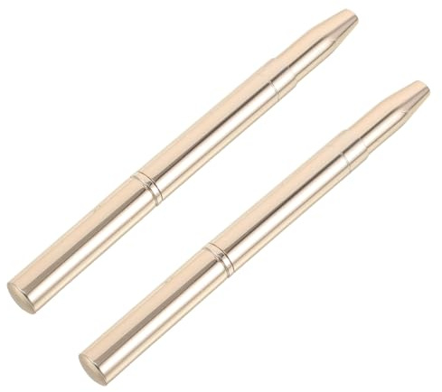 Brocha Retráctil de Labios Metálica Dorada Doble Punta 2 Piezas | Tapa Protectora, Formato Compacto para Viaje, Mezcla Uniforme y Aplicación Precisa en Retoques Diarios