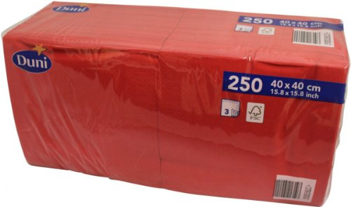 Duni 250 Zelltuch Servietten Rot 40cm x 40cm