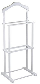 Proman Products Sakura Twin Valet with Wooden Hanger, Trouser Bar & Tie Bar, White