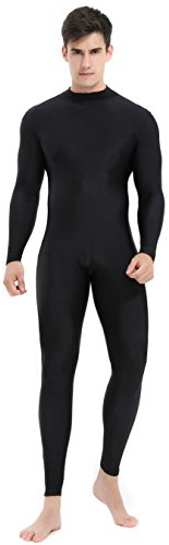 SPEERISE Body da uomo a collo alto e maniche lunghe in elastan, colore nero, taglia L, Nero, L