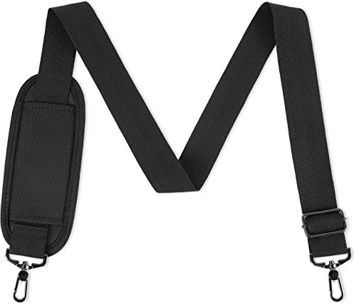 Ytonet Shoulder Strap, 52 Universal Adjustable Padded Laptop Shoulder Strap Replacement Comfortable Belt with Metal Hooks for Laptop Messenger Crossbody Bag Luggage Duffel Camera, Black
