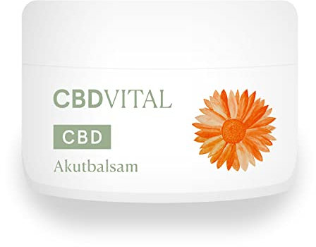 CBD Akutbalsam | Beruhigende Hanfcreme für juckende & gereizte Haut | Naturkosmetik | 300mg Cannabidiol | Hochdosierte Hanf-Salbe - ideal auch als Tattoo Creme | Mit Ringelblume & CBD-Öl | CBDVITAL