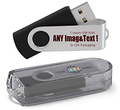 100 Pack 512MB Personalised Memory Stick Custom USB Flash Drive Promotional USB Stick in Bulk - Black