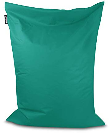BuBiBag Sitzsack - rechteckiges Bodenkissen ohne Rand in 32 Farben und 3 Größen - Outdoor Sitzsäcke Indoor Beanbag für Kinder und Erwachsene (Türkis-100x70 cm)