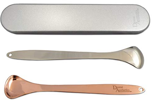 Stainless Steel Tongue Scrapers ~ 2 Tongue Cleaners with a Metal Travel Case