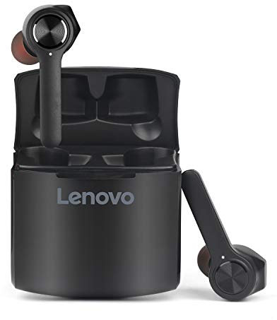 Lenovo HT20 In Ear Bluetooth Kopfhörer Kabellose Ohrhörer mit Premium Klangprofil mit intensivem Bass IPX5 Wasserschutzklasse Bluetooth 5.0, Schwarz