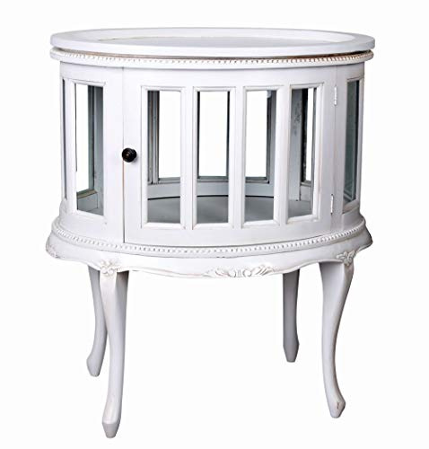 Teevitrine Mahagoni weiß Barschrank Hausbar Villa Havanna 80 cm Hoch lup018 Palazzo Exklusiv