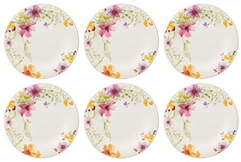 CreaFlor Home Villeroy & Boch Mariefleur Lot de 6 assiettes plates en porcelaine Multicolore Ø 27 cm