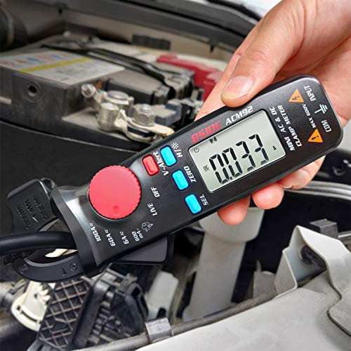 BSIDE DC Clamp Meter True RMS 6000 Counts Digital Multimeter Amp Voltage Frequency Resistance Live Check V-Alert Tester with Back Clip (Acm92)