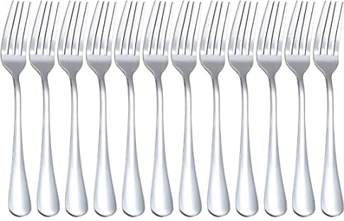 Dinner Forks, GOBOOMAN 12pcs Stainless Steel Cutlery Forks Table Fork Set 8 inches