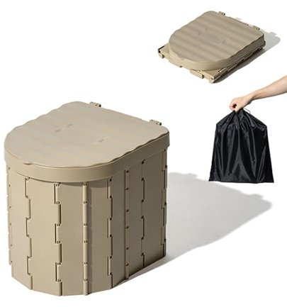 OYWEHECE Inodoro portátil para Acampar para Adultos, baño portátil para Acampar con Bolsas de Labios y Basura, Inodoro Plegable portátil, Inodoro de Viaje para Pescar, Caminata,B