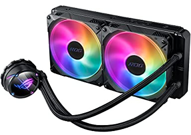 ASUS ROG Strix LC II 280 ARGB all-in-one liquid CPU cooler(AIO) with Aura Sync, AMD AM4/TR4, and Intel LGA 1150/1151/1155/1156/1200/2066 support, dual ROG 140 mm addressable RGB radiator fans