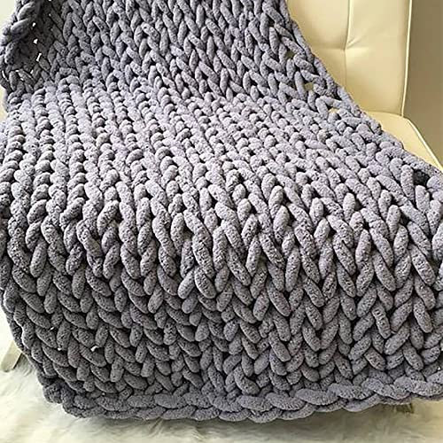 WANGPP Luxuriöse Chenille-Strickdecke, Grob Gestrickte Kuscheldecke, Handgemachte Strickdecke,Armstrickdecke, Klobige Riesige Strickdecke Für Bett Stuhl Sofa Wohnkultur (Color : I, Size : 180x200cm)