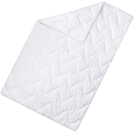 Moon-Luxury Ganzjahresdecke Bettdecke Steppbett Bezug aus 100% Baumwolle Satin 95° Kochfest (140 x 200 cm)
