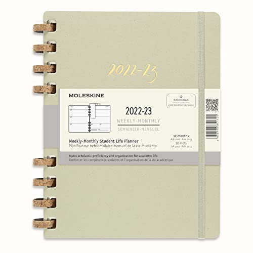 Moleskine Monatsplaner 2022, 2023, 12 Monate Terminplaner, Monatsplaner im Festen Einband, Maß Large 19 x 25 cm, Crush Kiwi