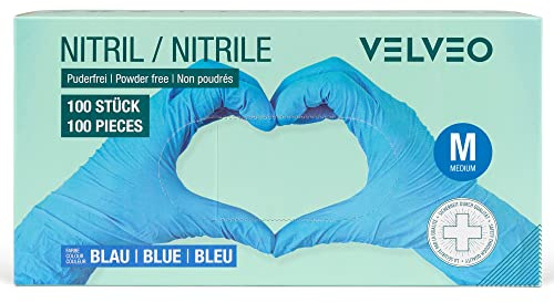 100 Stück Nitril Untersuchungshandschuhe in Spender-Box Größe wählbar: XS, S, M, L, XL, XXL Einweghandschuhe Einmalhandschuhe Größe M
