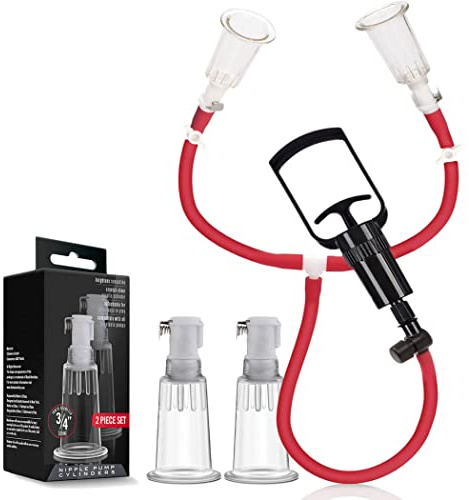 Professionelle Milchpumpe Brustpumpe Zur Vergrößerung Der Brüste Für Frauen, 2 in 1 Nippelpumpe & Brustsaug Vakuum Massagegerät Klitoris Masturbator Brüste Wachstum Sexspielzeug,Nippelsauger,L