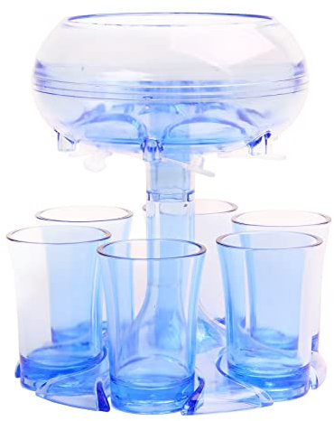 Dispenser e Supporto con 6 Bicchieri Plastica 4 cl, Cocktail Professionale Set, Dispenser Liquori Bicchierini Liquore, Cocktail Shaker, Bicchierini da Shot Dispenser Liquori Vino/Birra/Bevande