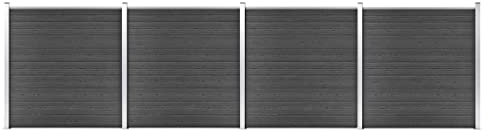 HOMIUSE Zaunelement Set WPC 699x186 cm Schwarz Gartenzaun Sichtschutz Zaun Sichtschutz Garten Sichtschutz Terrasse Zaunelement Langlebig und Beständig Gegen Fäulnis oder Rost