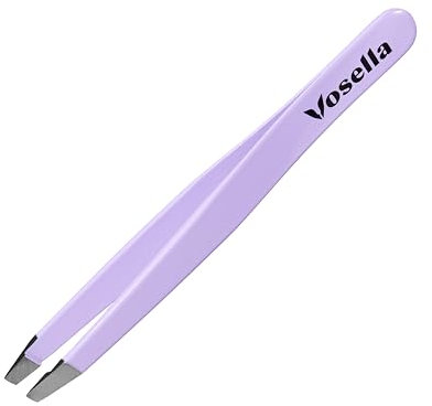 Vosella - Schräge Pinzette für Präzise Haarentfernung, Edelstahl, Made in Solingen - Lilac Dream