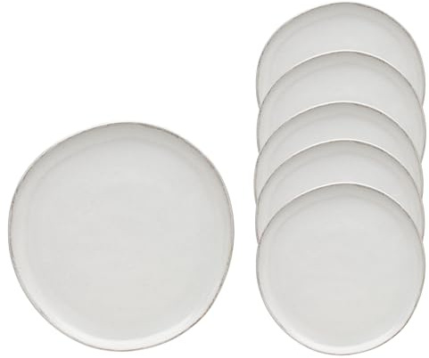 Van Well | URBAN Eßteller flach 27 cm creme 6er Set - Steinzeug modernes Geschirr, funktional & stylish