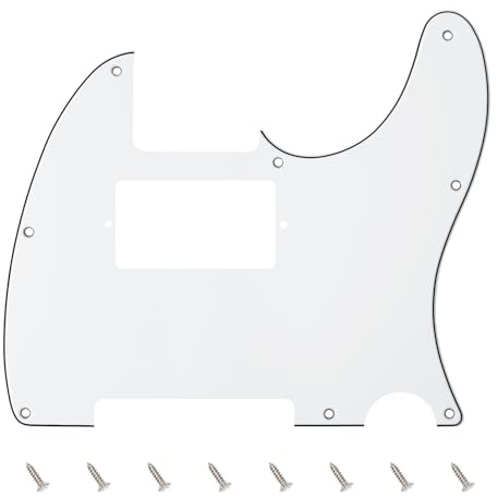 Banworks 3-lagige E-Gitarren-Pickguard 8-Loch HS/HH Amerikanisches TL-Pickguard | E-Gitarrenkratzerplatte für USA/Mexikanische Fender Modern Style Standard Tele Telecaster JT/HB-04 Weiß