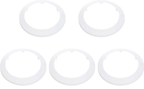 QUARKZMAN 5Pcs Cache-Tuyau Décoratif 4,4 Pouces / 111,5 mm Cache-Tuyau de Bride Décoratif en Plastique PP Plaques de Couverture de Plomberie Rosace d'Évacuation d'Eau Ligne, Blanc