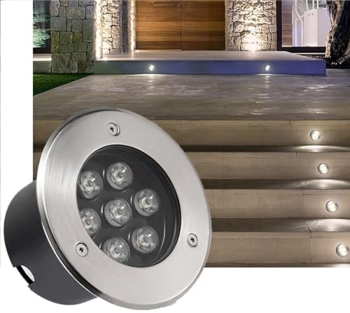 Spot Encastrable LED Exterieur, Lumière Jardin Enterré, Projecteurs Led Encastrés Extérieurs Étanches IP67, Projecteurs De Sol À LED Extérieurs AC85-265V, Lumière De Pelouse Encastrée Ronde(Warm Light