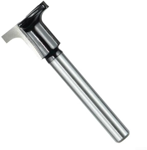 Zilimontt Cortador de fresado doblado de arco de placa de carbono con mango de 1/4 pulgadas, herramienta de corte de chapa de madera, diseño de doble filo, para procesamiento de corte de ranuras, arco