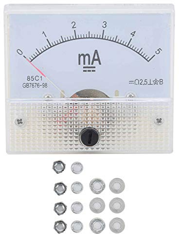 Yuecoom Medidor de panel de corriente con puntero, dispositivos de medición Medidor de amperímetro para monitoreo de circuito Cargador de batería Medición de corriente