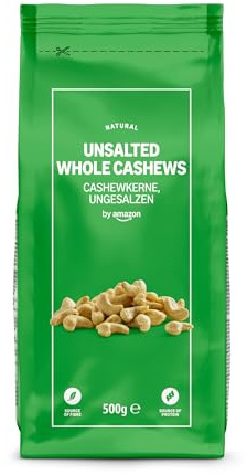 by Amazon Whole Cashew Nuts Unsalted, 500g