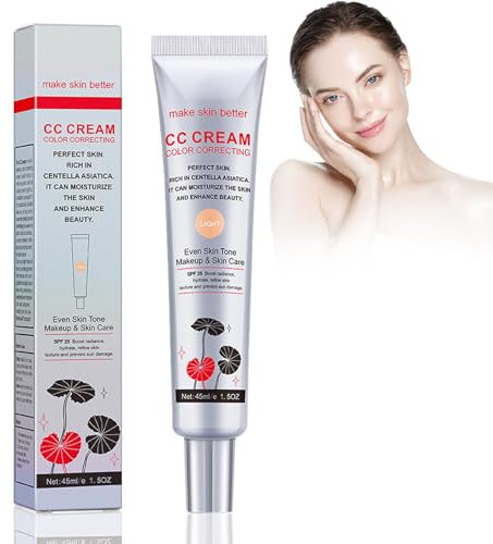 CC Cream Color Correcting, Centella Asiatica Concealer CC Cream, Crema Colorata Viso, Risultato Naturale Con SPF 25, Idratante, Leggera E Impermeabile (Leggero)