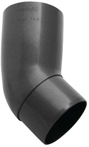 Marley Regenrinnen System Dachrinnenteile DN 53 Fallrohrsystem Farbe Anthrazit Metallic Dachrinnenset aus PVC (Rohrbogen 45°)