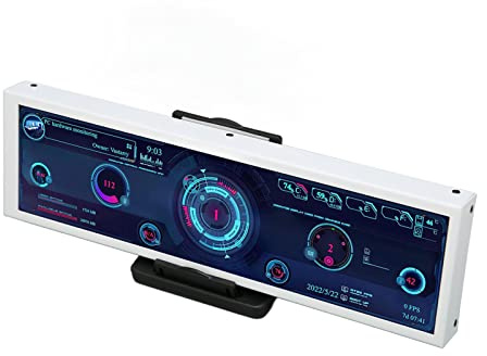 Marhynchus Computertemperaturmonitor Mehrfachfunktionsbildschirm 8,8 Zoll für den CPU -Datenmonitor des PCs, RAM -Zeit der GPU, Aluminiumlegierungmaterial für Raspi, um zu Gewinnen