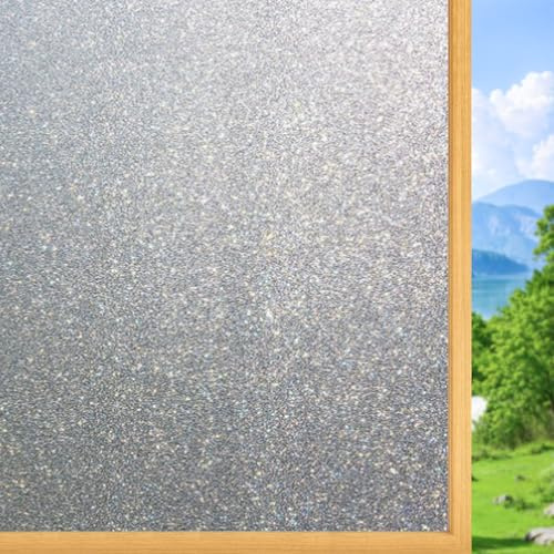 Vinilos para Cristales Opaco 40 x 140 cm Efecto Esmerilado, Anti-UV, Privacidad Total, Fácil de Instalar Vinilo Cristal para Ventanas para Baño Cocina Oficina, Escarchado