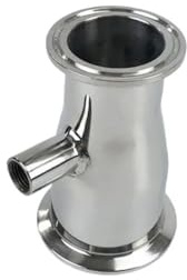 JIEYUZYUO Tri-Clamp Reducer 2(51Mm) Od64 * 1.5(38Mm) Od50.5 with 1/4 Internal Thread Connector.Ss304/ Color/Reducer