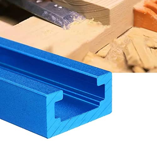 T-Track - Perfil universal de doble corte de 48 pulgadas con agujeros de montaje preperforados para carpintería, aleación de aluminio de alta resistencia, superficie esmerilada anodizada, compatible