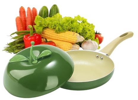 Huvqianu Pentole piccole per cucinare, pentole antiaderenti per frutta e verdura, padella con coperchio, per fornelli elettrici a induzione, piano cottura, frittura, cucina, latte, zuppa