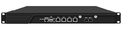 ANDAQI 1U Firewall Appliance with Redundancy Power Supply, PFSense, OPNsense, VPN, N150, RJ54, 4 x 2.5GbE LAN, 2 x SFP+ 10 Gigabit, GPIO, Dual Power, 32G RAM, 256G SSD
