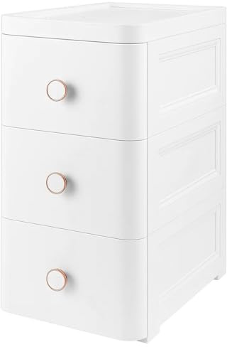 SUNNYNEST 3 Floors Storage Drawers Unit Through Drawers White