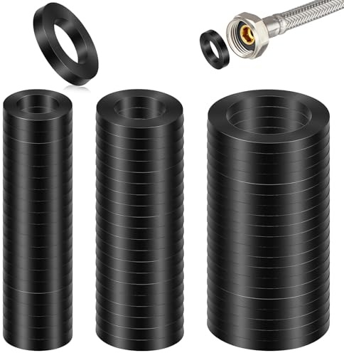 60 Stück O Ringe Dichtringe Set, 1/2 Zoll, 3/4 und 1 Zoll Gummidichtungsringe, Duschkopfschlauch Unterlegscheiben, Auslaufsichere Sanitärdichtungen für Wasserhahn Gartenanschluss