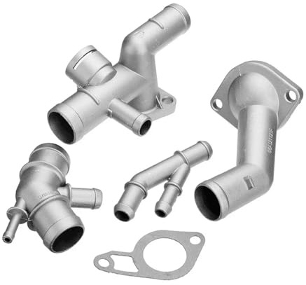 Qury Kit de actualización de Brida de refrigeración de Aluminio, 4 Piezas, 06A121132A, con Carcasa de termostato T, Adecuado para Mk4 Golfs 1.8T 2000-2005 TT 2000-2002