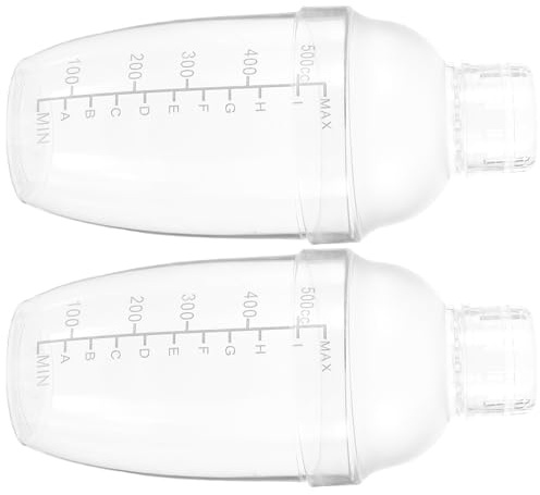 ULTECHNOVO Coctelera de Plástico PC 2piezas con Capacidad 500ml y Marcas Graduadas para Mezclar Bebidas como Té con Leche y Chocolate Caliente