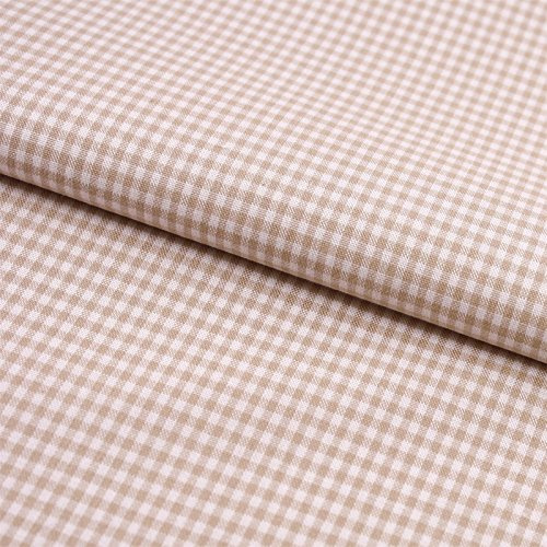 Stoff Meterware Vichy Karo 2x2 mm Beige Baumwolle - Für Landhaus, Deko, Nähen oder Basteln, Kariert mit Karomuster